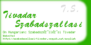 tivadar szabadszallasi business card